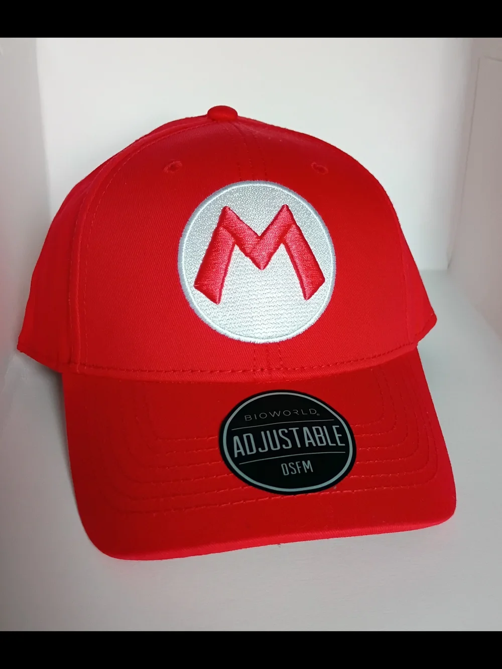 Bioworld Super Mario Red Baseball Cap with White